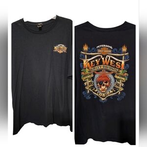 M306) Harley Davidson Black  Peterson's Keyswest Florida Short Sleeve Tee 3XL